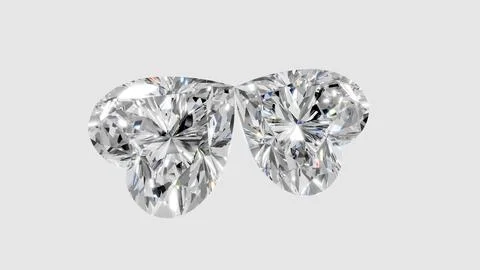 Two heart shape shining diamonds Stock Illustration