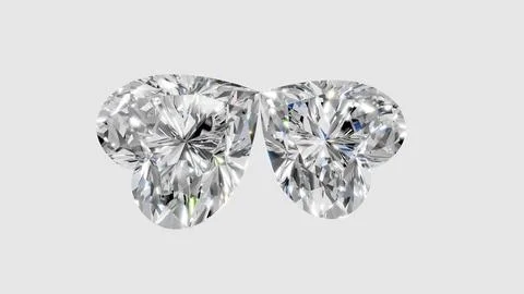 Two heart shape shining diamonds Stock Illustration