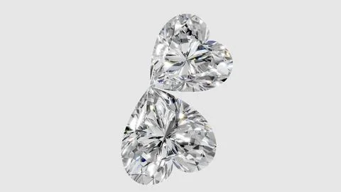 Two heart shape shining diamonds Stock Illustration