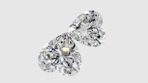 Two heart shape shining diamonds Stock Illustration