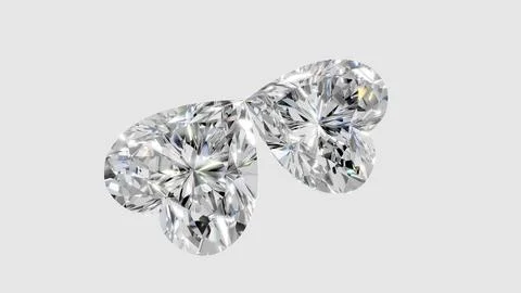 Two heart shape shining diamonds Stock Illustration