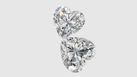 Two heart shape shining diamonds Stock Illustration