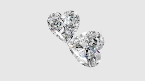 Two heart shape shining diamonds Stock Illustration