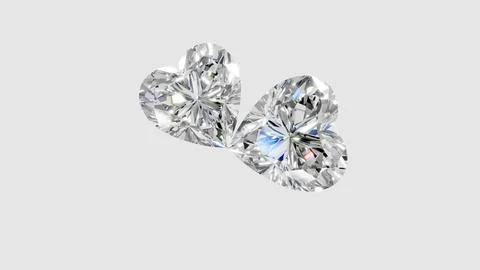 Two heart shape shining diamonds Stock Illustration