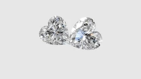 Two heart shape shining diamonds Stock Illustration