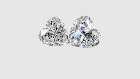 Two heart shape shining diamonds Stock Illustration