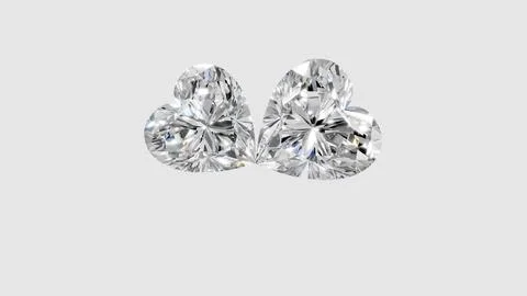 Two heart shape shining diamonds Stock Illustration