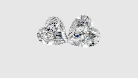 Two heart shape shining diamonds Stock Illustration