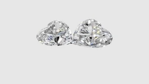 Two heart shape shining diamonds Stock Illustration