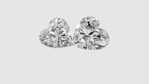 Two heart shape shining diamonds Stock Illustration