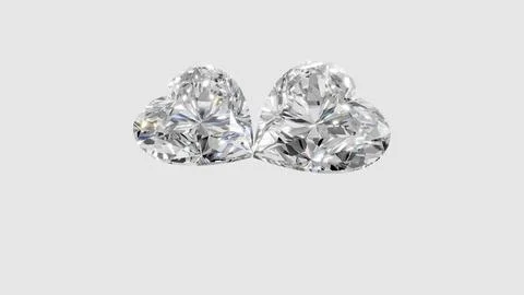 Two heart shape shining diamonds Stock Illustration