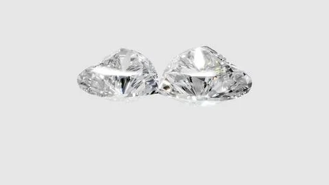 Two heart shape shining diamonds Stock Illustration