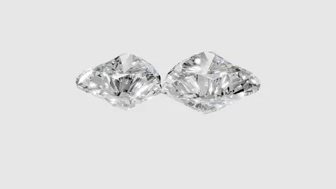 Two heart shape shining diamonds Stock Illustration