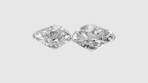 Two heart shape shining diamonds Stock Illustration
