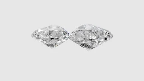 Two heart shape shining diamonds Stock Illustration