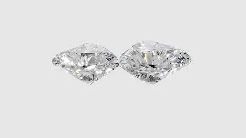 Two heart shape shining diamonds Stock Illustration