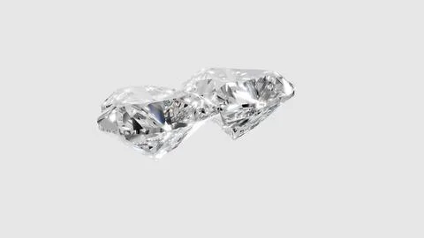 Two heart shape shining diamonds Stock Illustration