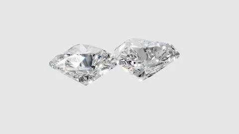 Two heart shape shining diamonds Stock Illustration