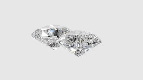Two heart shape shining diamonds Stock Illustration