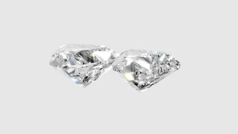Two heart shape shining diamonds Stock Illustration