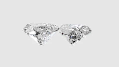 Two heart shape shining diamonds Stock Illustration