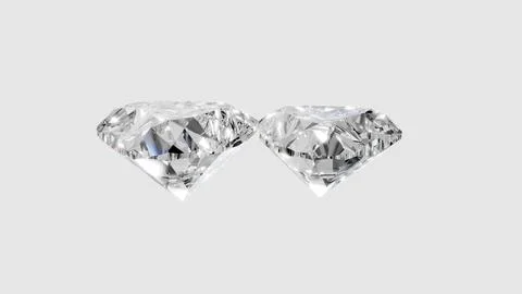 Two heart shape shining diamonds Stock Illustration