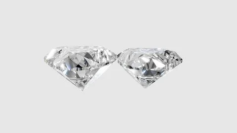Two heart shape shining diamonds Stock Illustration