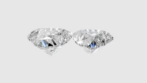 Two heart shape shining diamonds Stock Illustration