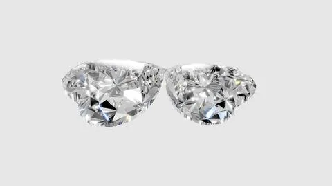 Two heart shape shining diamonds Stock Illustration