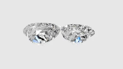 Two heart shape shining diamonds Stock Illustration