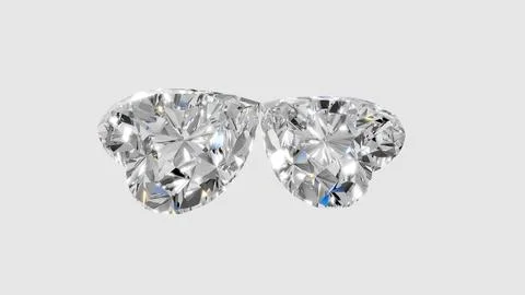 Two heart shape shining diamonds Stock Illustration