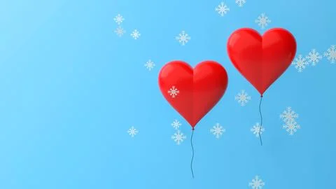 Two heart shaped balloons with bubbles around them Stock Illustration