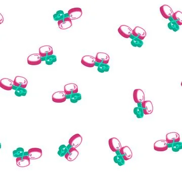 Two heart shaped cherries isometric icon seamless pattern 스톡 일러스트