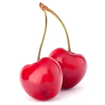 Two heart shaped cherry berries Stock Photos