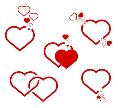 Two heart sign, isolated mark on a transparent background Ilustração Stock