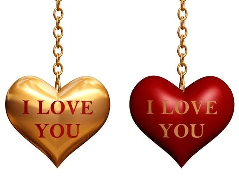Two hearts with chains Stock Illustration