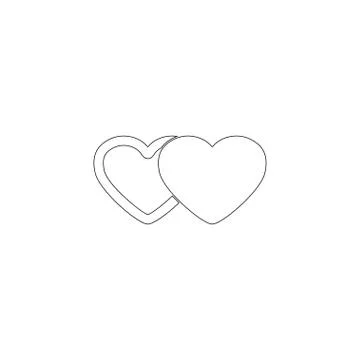Two hearts. flat vector icon Stock Illustration