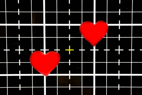Two hearts on a geometric grid. Happy Valentines Day Stock Illustration
