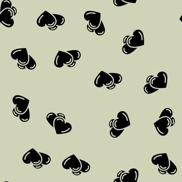 Two hearts glyph vector seamless pattern Illustrazione stock