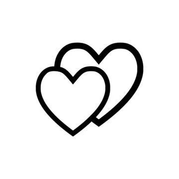 Two hearts icon vector illustration Stock Illustration