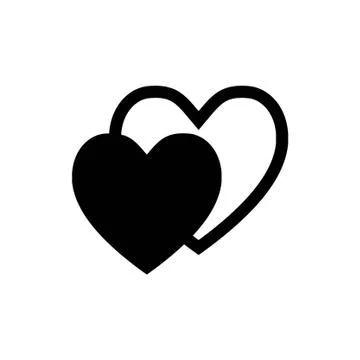 Two hearts icon vector illustration イラスト素材