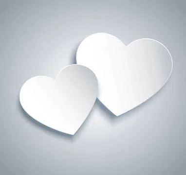Two hearts icon vector. Valentine`s day background Stock Illustration