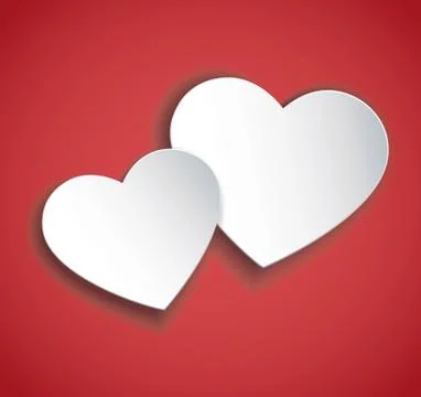 Two hearts icon vector. Valentine`s day background Stock Illustration