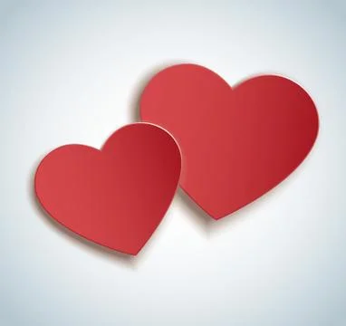 Two hearts icon vector. Valentine`s day background. Stock Illustration