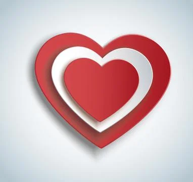 Two hearts icon vector. Valentine`s day background. Stock Illustration