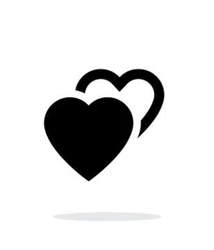 Two hearts icon on white background. Stock Illustration