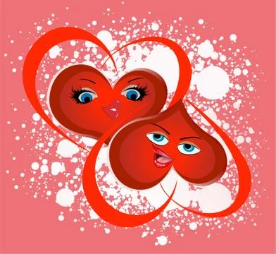 Two hearts Stock Illustration