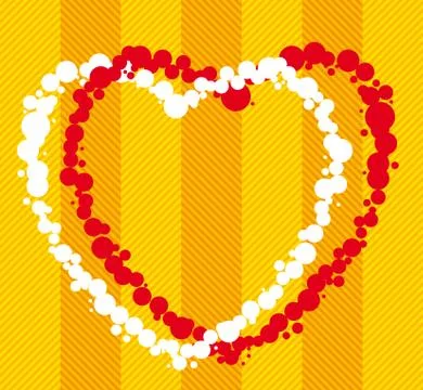 Two hearts interlaced made by small dots. Stock Illustration