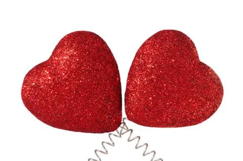 Two hearts isolated Stock Photos
