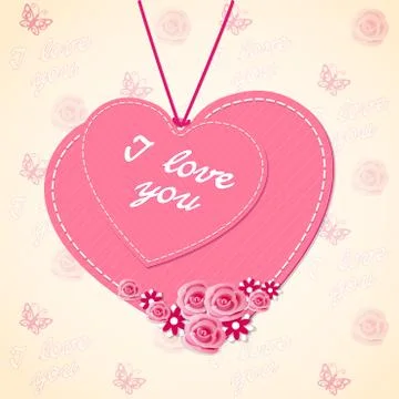 Two  hearts of love Stock Illustration